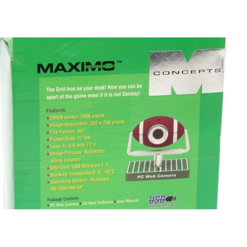 Football PC Web Camera Webcam w/ CDROM & Manual Maximo Concepts 2005 NEW